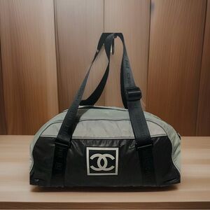 Chanel Sports Line Boston Bag Grey & Black – 2003–2004 Vintage Duffle Sports Bag
